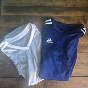 Adidas Women Blue and Gray Shirts